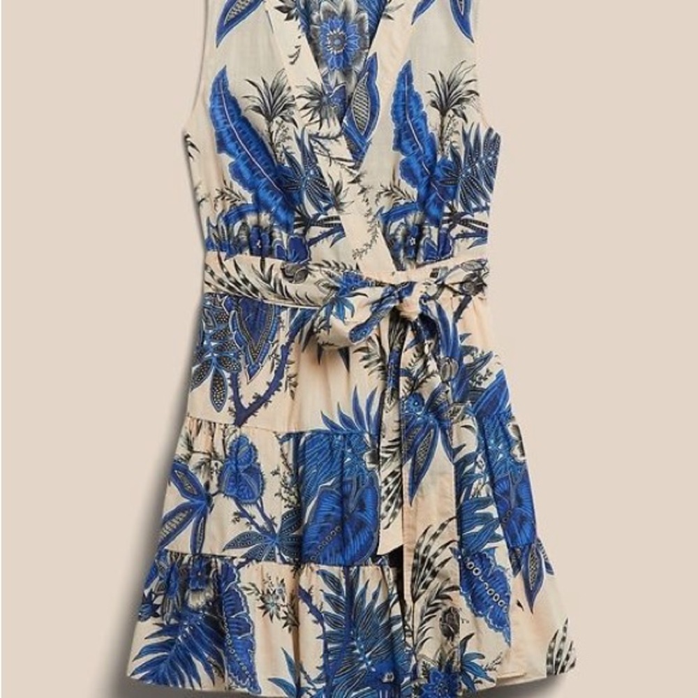Banana Republic Blue and Cream Mini Dress